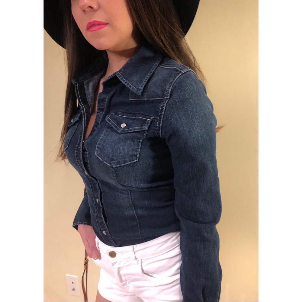 Express denim button down
